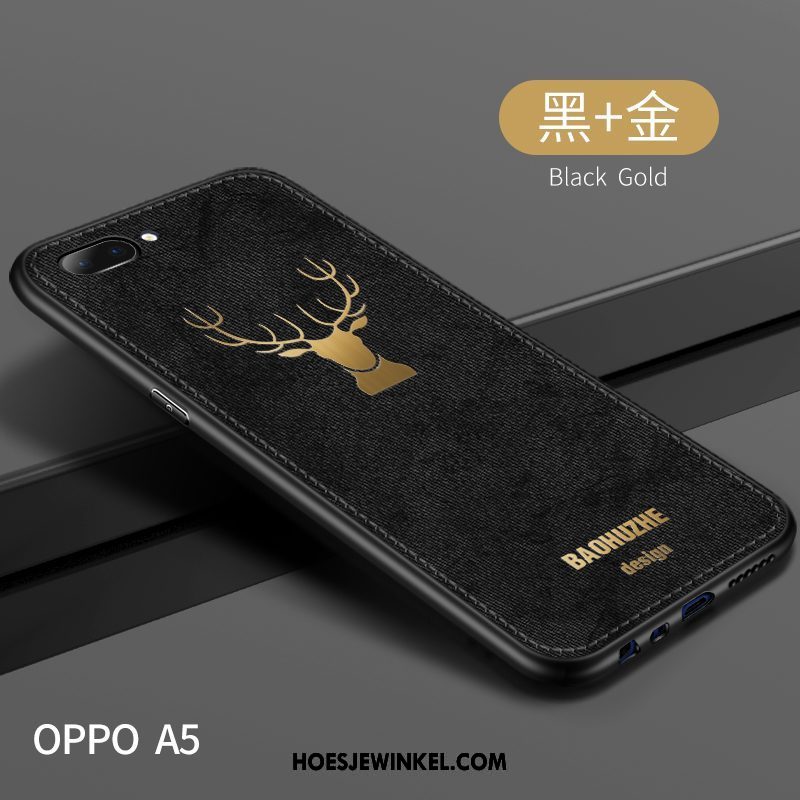 Oppo A5 Hoesje Lovers Persoonlijk Doek, Oppo A5 Hoesje Schrobben Trendy Merk