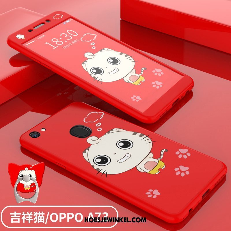 Oppo A73 Hoesje Mobiele Telefoon Anti-fall Rood, Oppo A73 Hoesje All Inclusive Spotprent