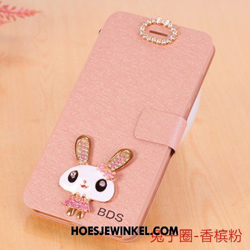 Oppo A83 Hoesje Anti-fall Bescherming Leren Etui, Oppo A83 Hoesje Clamshell Roze