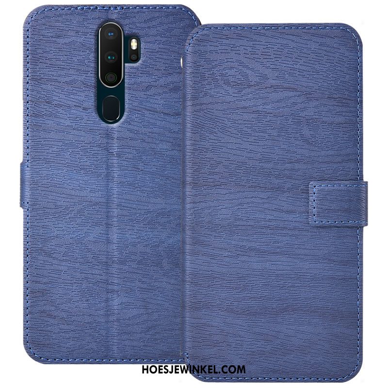 Oppo A9 2020 Hoesje Anti-fall Folio Leren Etui, Oppo A9 2020 Hoesje Hanger Mobiele Telefoon