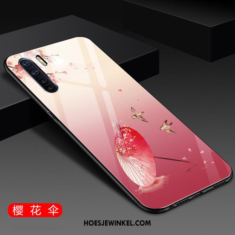 Oppo A91 Hoesje Hoes Mode Glas, Oppo A91 Hoesje Mobiele Telefoon Scheppend