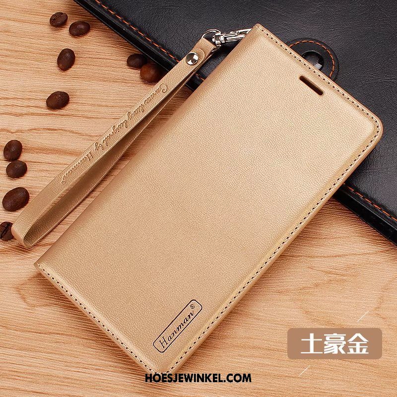 Oppo F5 Hoesje Bescherming Mobiele Telefoon Leren Etui, Oppo F5 Hoesje Folio Goud