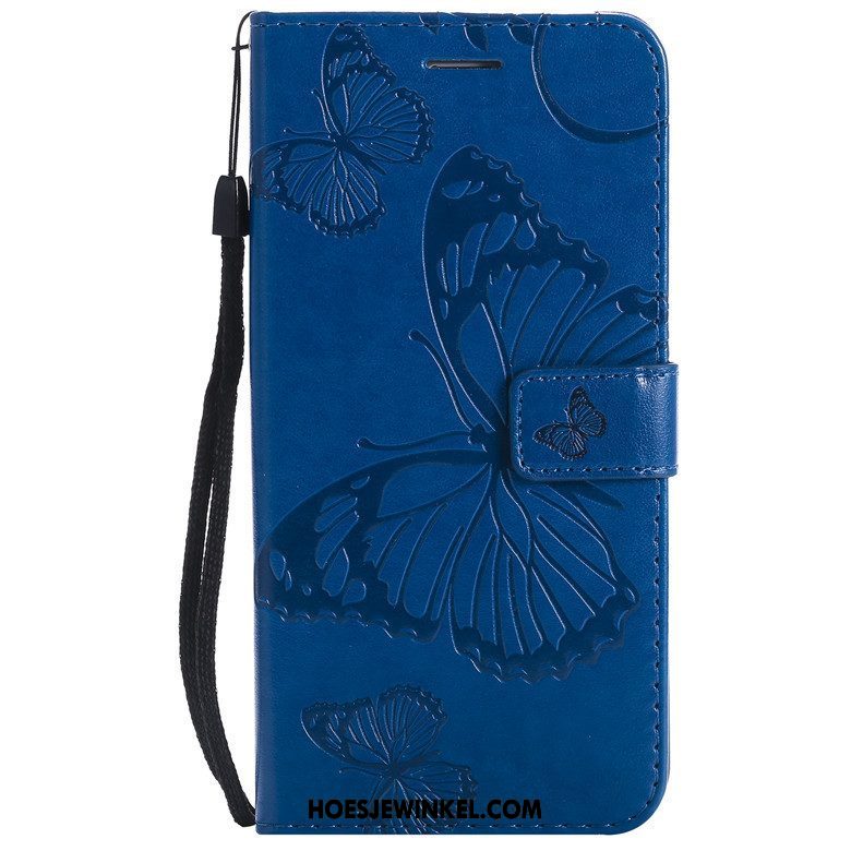 Oppo F5 Hoesje Donkerblauw Clamshell Bescherming, Oppo F5 Hoesje Leren Etui Anti-fall