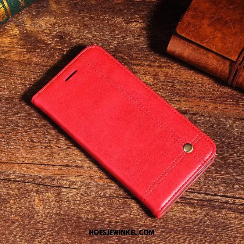 Oppo F5 Youth Hoesje Rood Mobiele Telefoon Bescherming, Oppo F5 Youth Hoesje Leren Etui Kaart