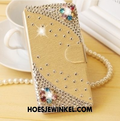 Oppo F7 Youth Hoesje Mobiele Telefoon Goud Folio, Oppo F7 Youth Hoesje Bescherming Leren Etui