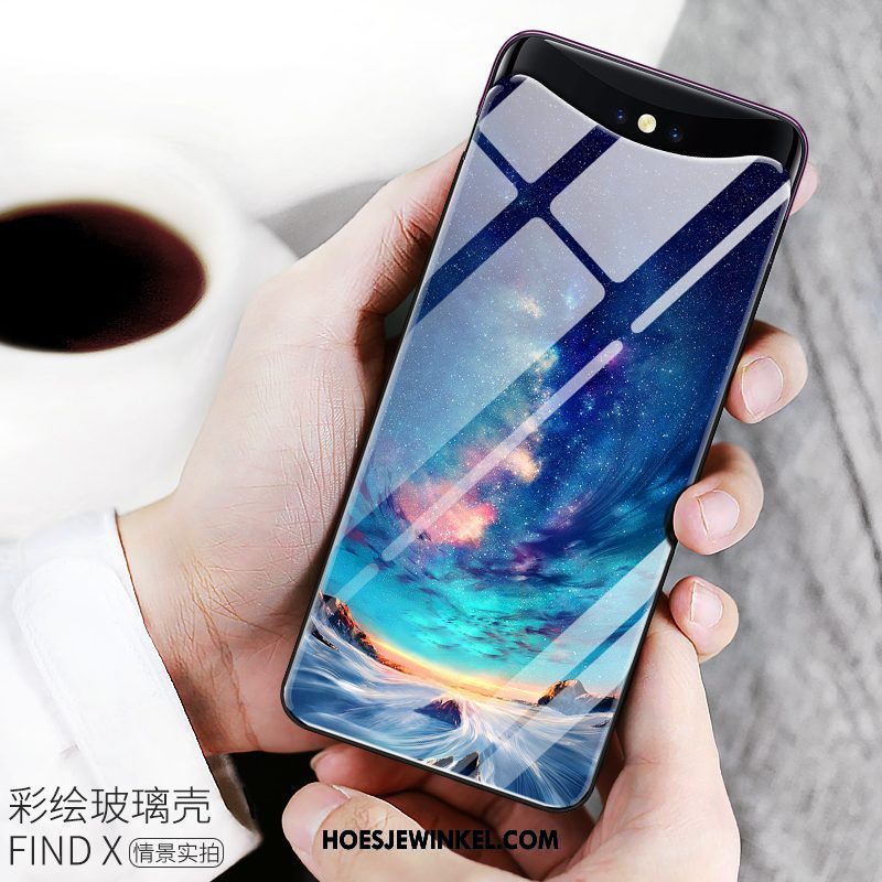 Oppo Find X Hoesje Anti-fall Bescherming Blauw, Oppo Find X Hoesje All Inclusive Scheppend