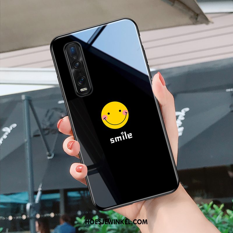 Oppo Find X2 Pro Hoesje Hoes Scheppend Persoonlijk, Oppo Find X2 Pro Hoesje Smiley All Inclusive