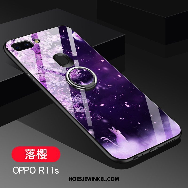 Oppo R11s Hoesje Mobiele Telefoon Glas Trend, Oppo R11s Hoesje Bescherming Purper