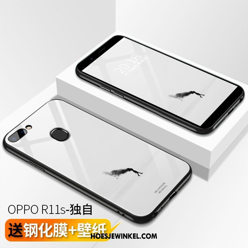 Oppo R11s Hoesje Persoonlijk Siliconen Glas, Oppo R11s Hoesje Ster Dun