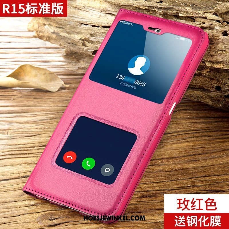 Oppo R15 Hoesje Schrobben Hoes Leren Etui, Oppo R15 Hoesje Persoonlijk All Inclusive