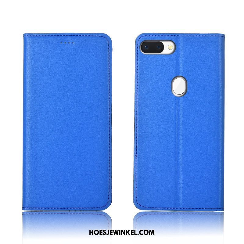 Oppo R15 Pro Hoesje All Inclusive Blauw Anti-fall, Oppo R15 Pro Hoesje Clamshell Hoes