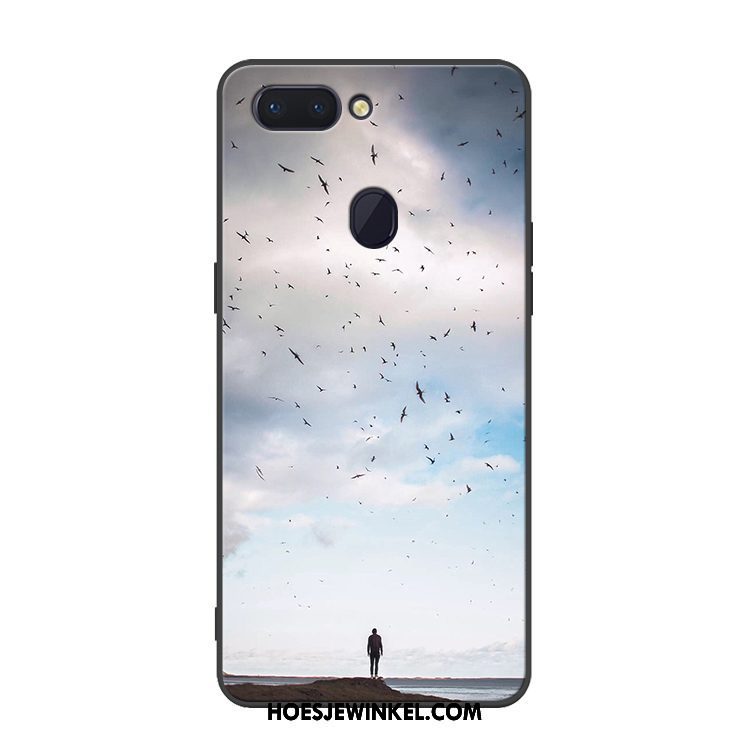 Oppo R15 Pro Hoesje Kunst Bescherming Hemming, Oppo R15 Pro Hoesje Wit Siliconen