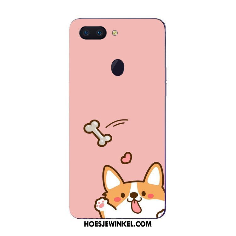 Oppo R15 Pro Hoesje Mooie Hoes Hond, Oppo R15 Pro Hoesje Roze Trend