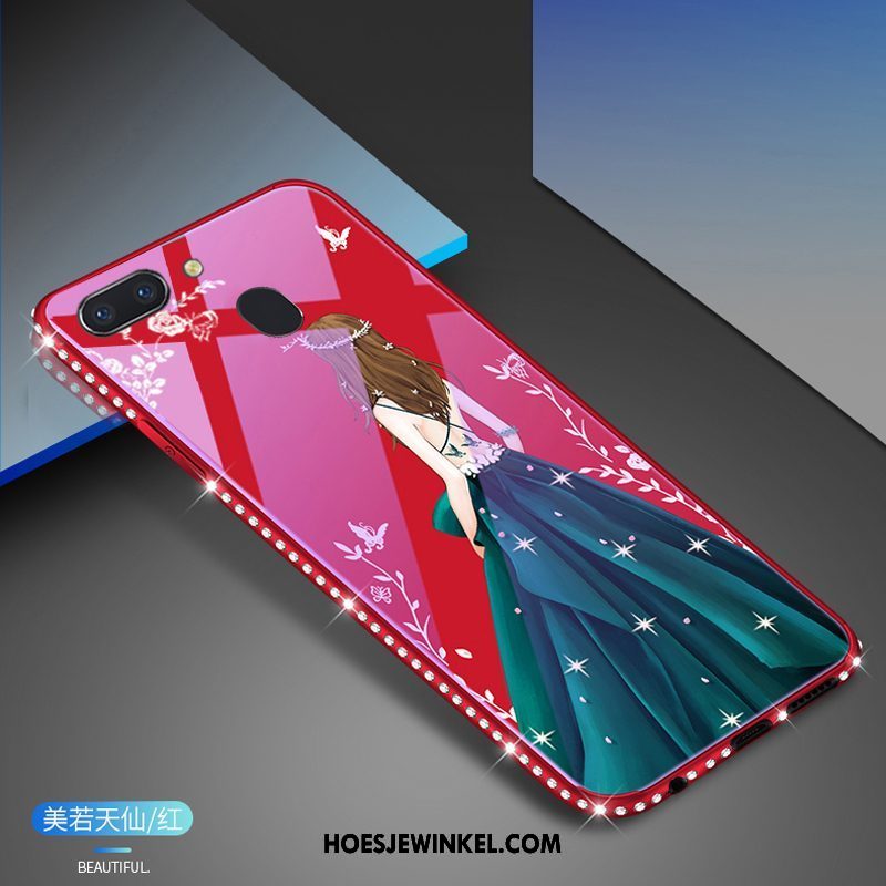 Oppo R15 Pro Hoesje Rood Mobiele Telefoon Gehard Glas, Oppo R15 Pro Hoesje Hoes