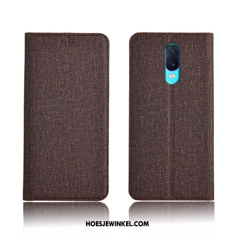 Oppo R17 Hoesje Anti-fall All Inclusive Bescherming, Oppo R17 Hoesje Mobiele Telefoon Katoen En Linnen Braun