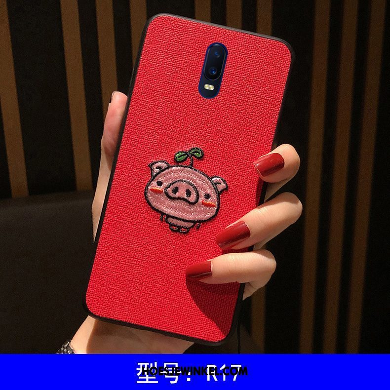 Oppo R17 Hoesje Anti-fall Rood Zacht, Oppo R17 Hoesje Mooie Spotprent