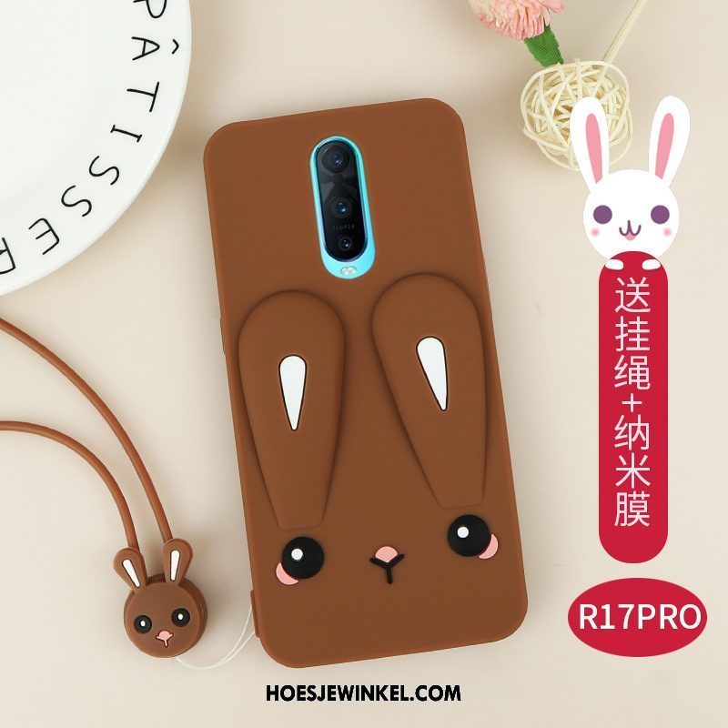 Oppo R17 Pro Hoesje All Inclusive Anti-fall Hanger, Oppo R17 Pro Hoesje Hoes Bescherming Braun