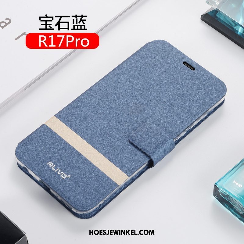 Oppo R17 Pro Hoesje Bescherming All Inclusive Leren Etui, Oppo R17 Pro Hoesje Anti-fall Siliconen