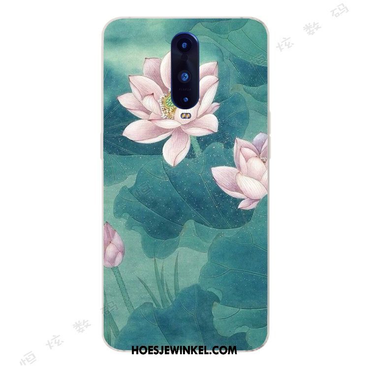 Oppo R17 Pro Hoesje Chinese Stijl Groen Hoes, Oppo R17 Pro Hoesje Siliconen Anti-fall