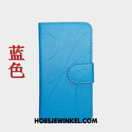 Oppo R17 Pro Hoesje Folio Leren Etui Mobiele Telefoon, Oppo R17 Pro Hoesje Hoes Blauw