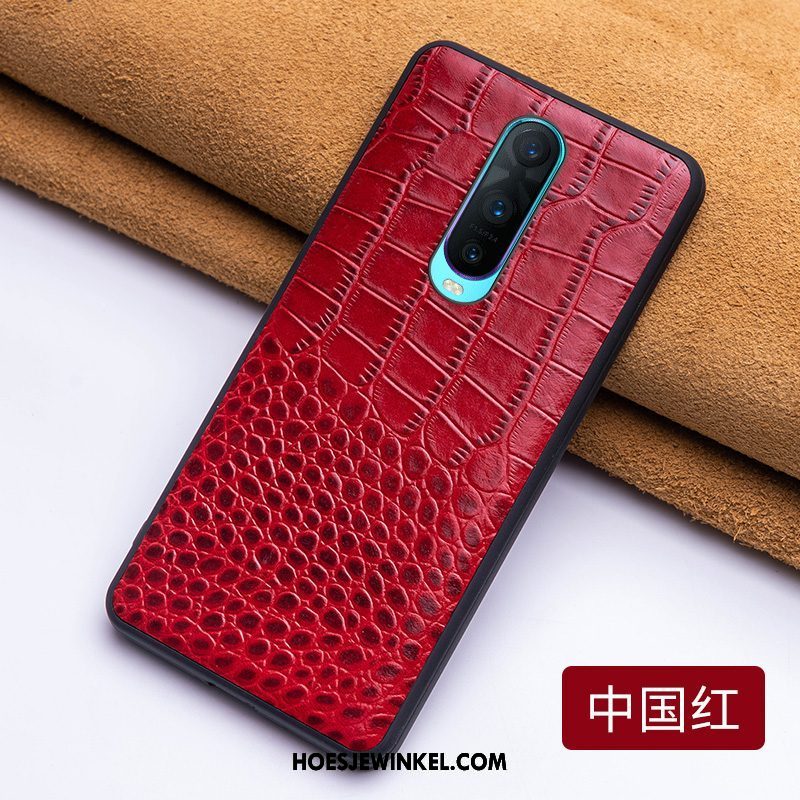 Oppo R17 Pro Hoesje Kwaliteit Rood All Inclusive, Oppo R17 Pro Hoesje Echt Leer Bescherming