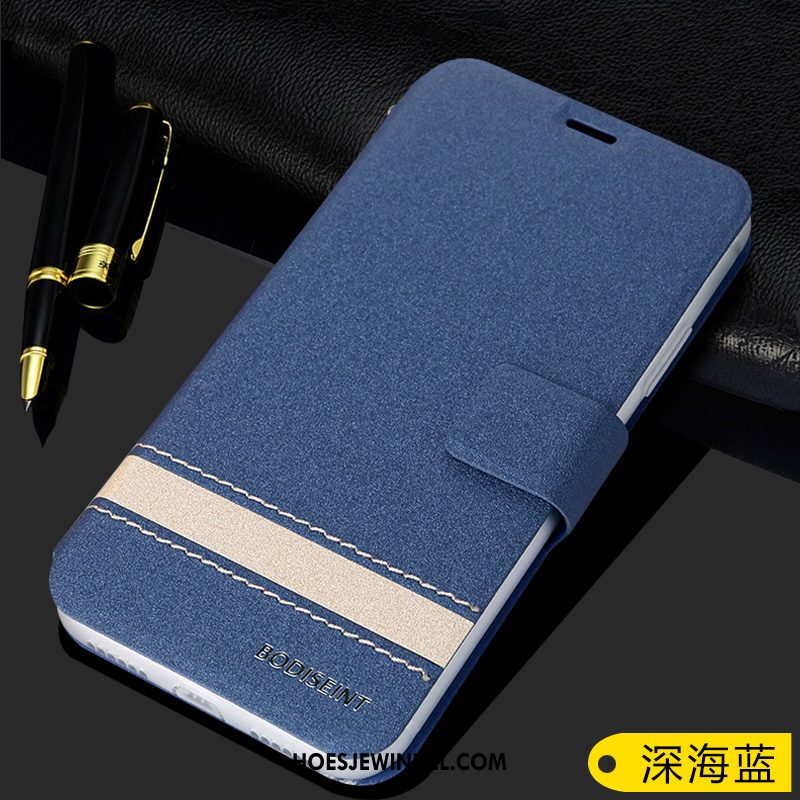 Oppo Reno 10x Zoom Hoesje Anti-fall Leren Etui Folio, Oppo Reno 10x Zoom Hoesje Zacht Blauw