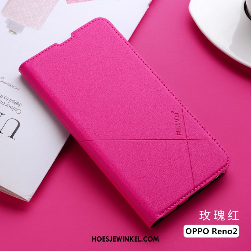 Oppo Reno 2 Hoesje Persoonlijk Tempereren Anti-fall, Oppo Reno 2 Hoesje Rood All Inclusive