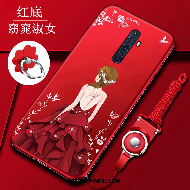 Oppo Reno 2 Z Hoesje Net Red Schrobben Anti-fall, Oppo Reno 2 Z Hoesje Ondersteuning Skärmskydd