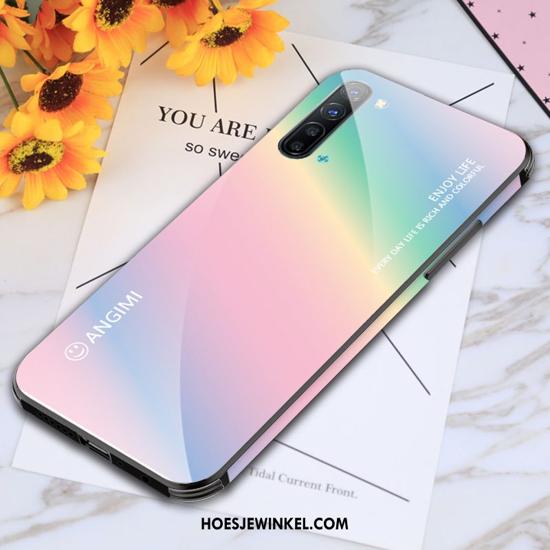 Oppo Reno 3 Hoesje Roze Siliconen Scheppend, Oppo Reno 3 Hoesje Nieuw Trendy Merk