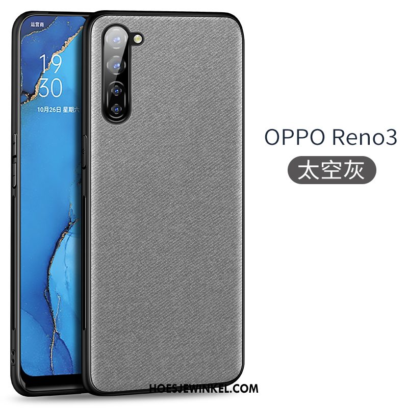 Oppo Reno 3 Hoesje Siliconen Grijs Doek, Oppo Reno 3 Hoesje Mobiele Telefoon Nieuw