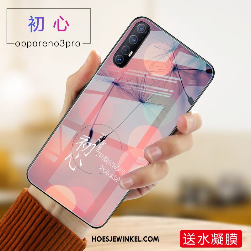 Oppo Reno 3 Pro Hoesje Roze Bescherming Anti-fall, Oppo Reno 3 Pro Hoesje All Inclusive Mobiele Telefoon