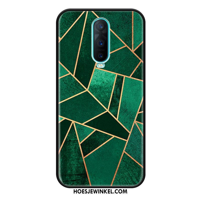 Oppo Rx17 Pro Hoesje Geometrie Eenvoudige Kleur, Oppo Rx17 Pro Hoesje Reliëf Groen