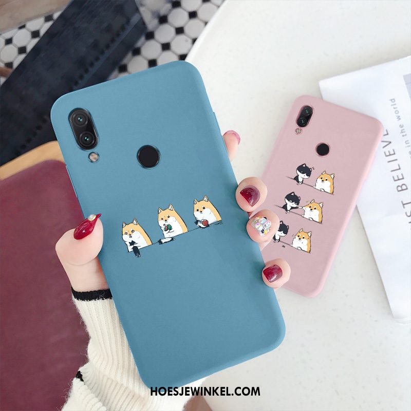 Redmi 7 Hoesje Lovers Net Red Hond, Redmi 7 Hoesje Scheppend Spotprent Beige