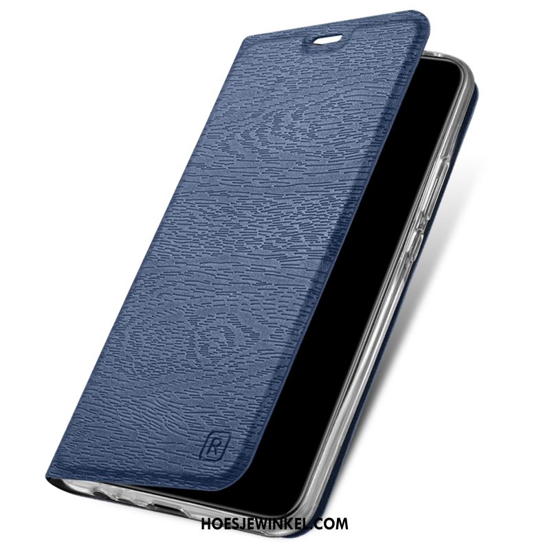 Redmi 9 Hoesje Zacht Siliconen Donkerblauw, Redmi 9 Hoesje Leren Etui Bescherming Beige