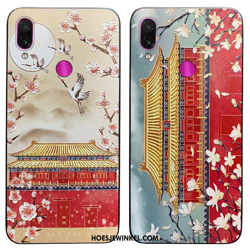 Redmi Note 7 Hoesje Siliconen Vintage Zacht, Redmi Note 7 Hoesje Trendy Merk Mobiele Telefoon Beige