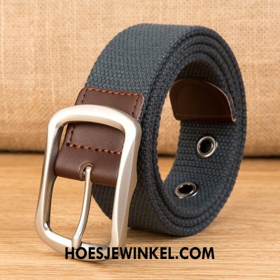 Riemen Heren Casual Canvas Riem, Riemen Veiligheidsspeld Verlengen Grau