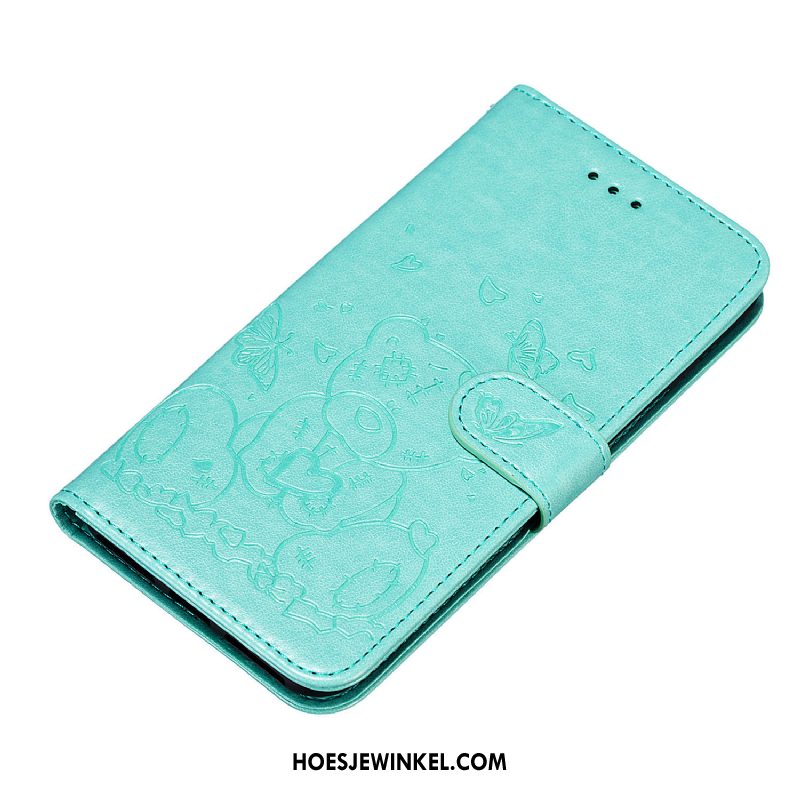 Samsung Galaxy A20s Hoesje Leren Etui Mobiele Telefoon Hoes, Samsung Galaxy A20s Hoesje Groen Ster