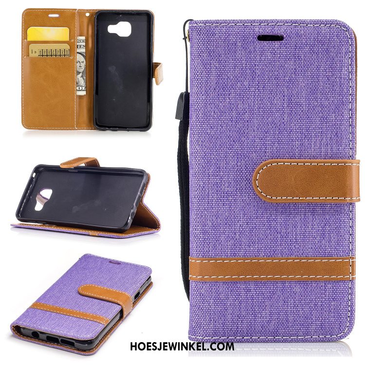 Samsung Galaxy A3 2016 Hoesje Purper Siliconen Folio, Samsung Galaxy A3 2016 Hoesje Zacht Kaart