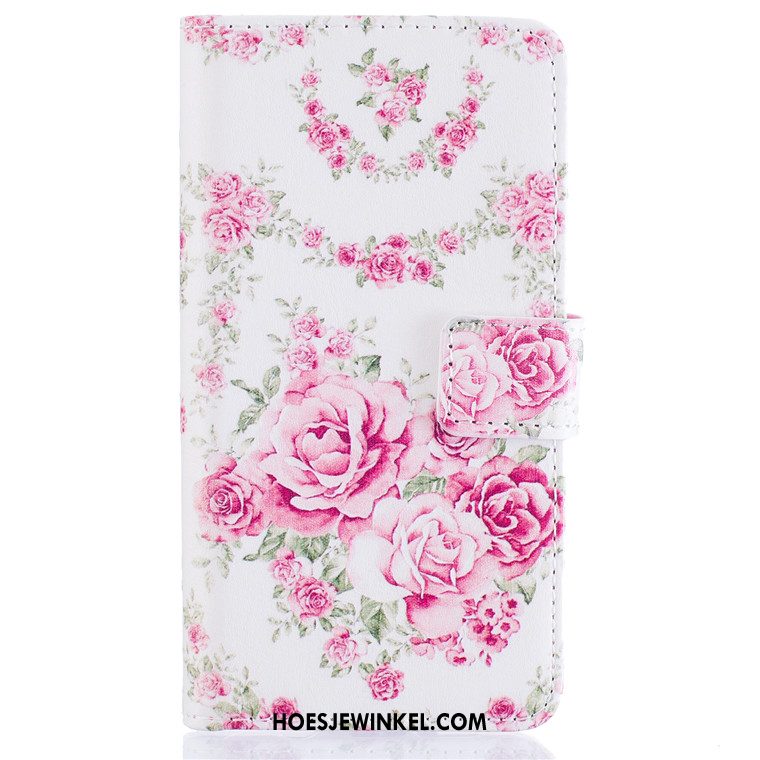 Samsung Galaxy A3 2016 Hoesje Siliconen Roze Leren Etui, Samsung Galaxy A3 2016 Hoesje Bescherming Ster