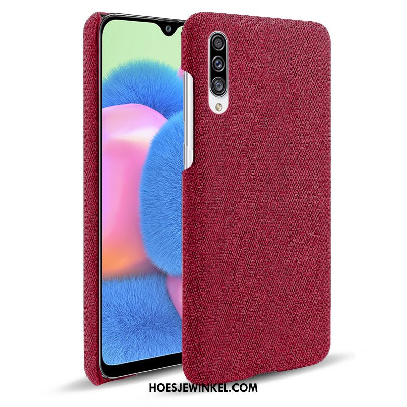 Samsung Galaxy A30s Hoesje Doek Hoes Rood, Samsung Galaxy A30s Hoesje Ster Mobiele Telefoon