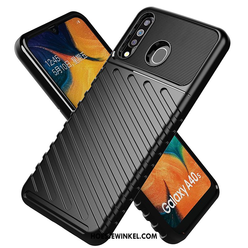 Samsung Galaxy A40s Hoesje Bescherming Eenvoudige Anti-fall, Samsung Galaxy A40s Hoesje Zwart Hoes