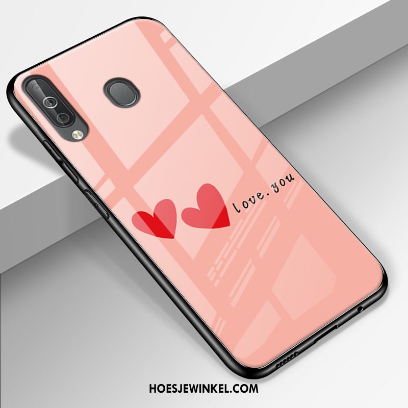 Samsung Galaxy A40s Hoesje Roze Eenvoudige Siliconen, Samsung Galaxy A40s Hoesje Ster Hoes