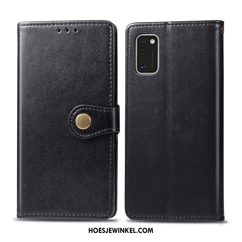 Samsung Galaxy A41 Hoesje Bedrijf Mobiele Telefoon Effen Kleur, Samsung Galaxy A41 Hoesje Leren Etui Folio