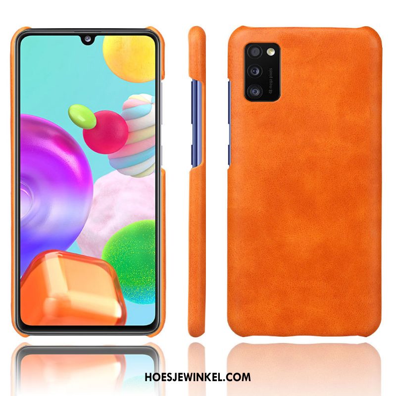 Samsung Galaxy A41 Hoesje Leer Kwaliteit Oranje, Samsung Galaxy A41 Hoesje Lichte En Dun Mobiele Telefoon