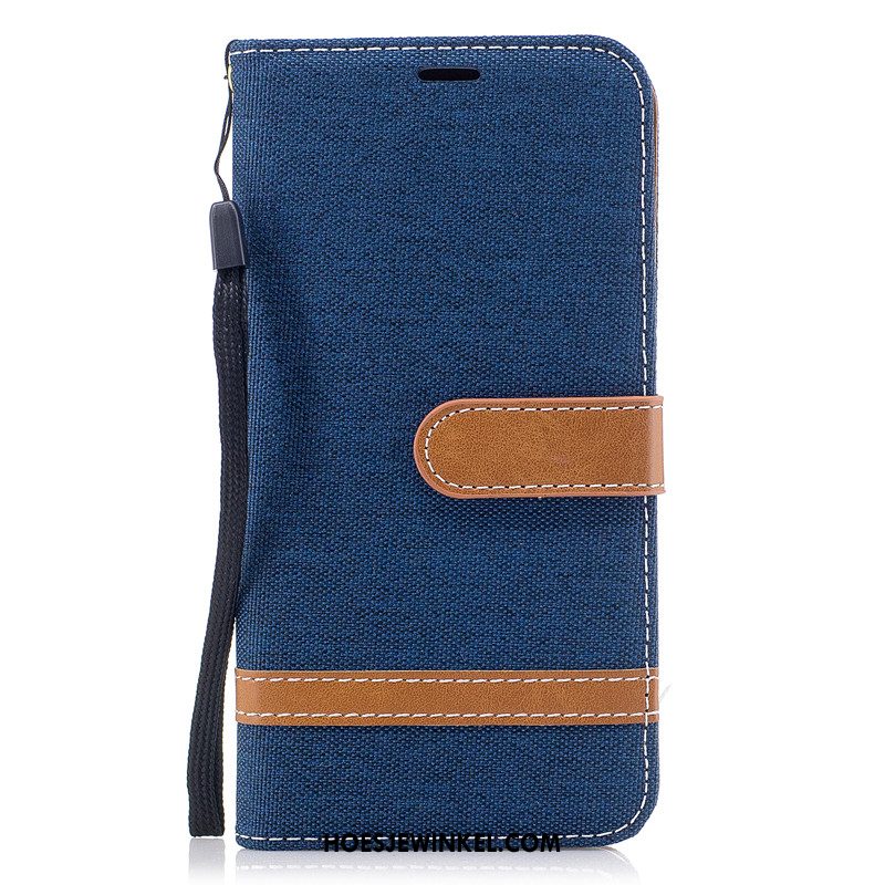 Samsung Galaxy A50 Hoesje Denim Folio Mobiele Telefoon, Samsung Galaxy A50 Hoesje Hoes Blauw