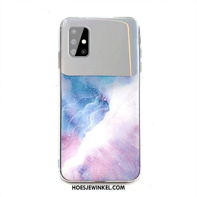 Samsung Galaxy A51 Hoesje Siliconen Hanger Anti-fall, Samsung Galaxy A51 Hoesje Mobiele Telefoon Purper