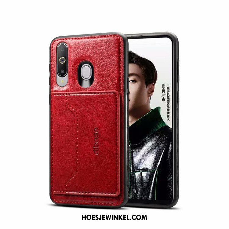 Samsung Galaxy A60 Hoesje Hoes Rood Kaart, Samsung Galaxy A60 Hoesje Bescherming Mobiele Telefoon