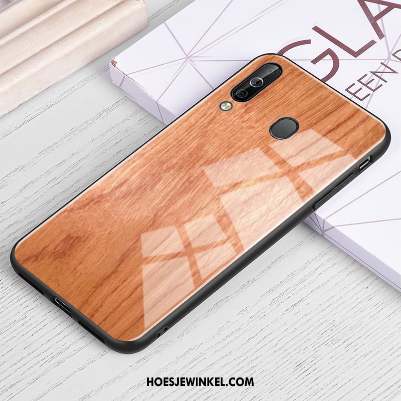 Samsung Galaxy A60 Hoesje Ster Houtnerf Hoes, Samsung Galaxy A60 Hoesje Glas Wind