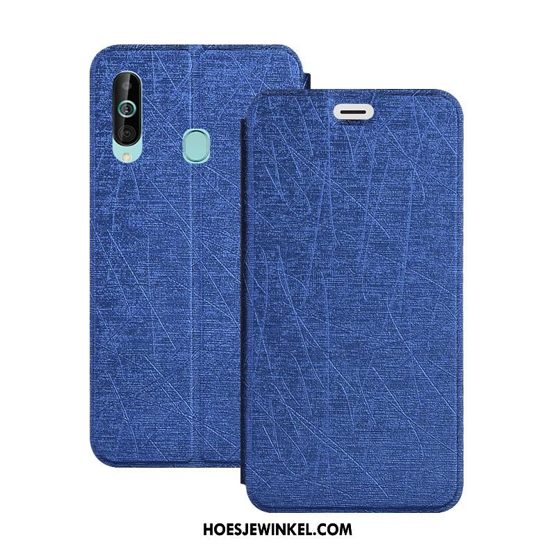 Samsung Galaxy A60 Hoesje Zacht Folio Blauw, Samsung Galaxy A60 Hoesje Hemming Bescherming