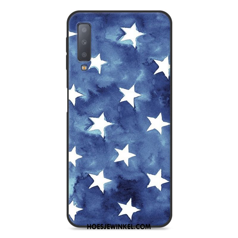 Samsung Galaxy A7 2018 Hoesje Bescherming Spotprent Mobiele Telefoon, Samsung Galaxy A7 2018 Hoesje Blauw Hoes